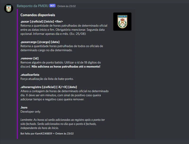 Bot Discord - Comandos