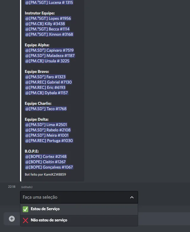 Bot Discord - Lista